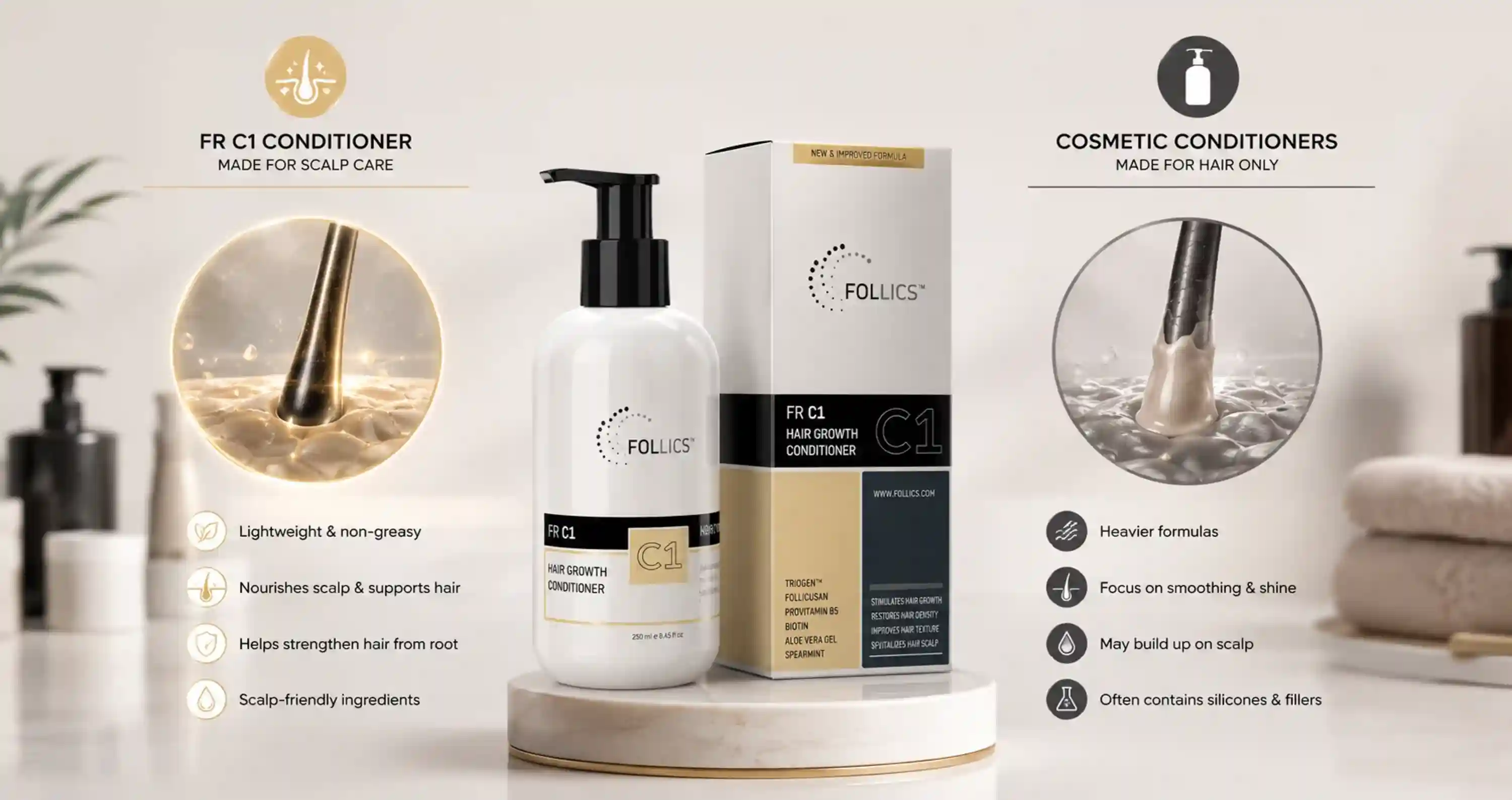 FR C1 conditioner on scalp
