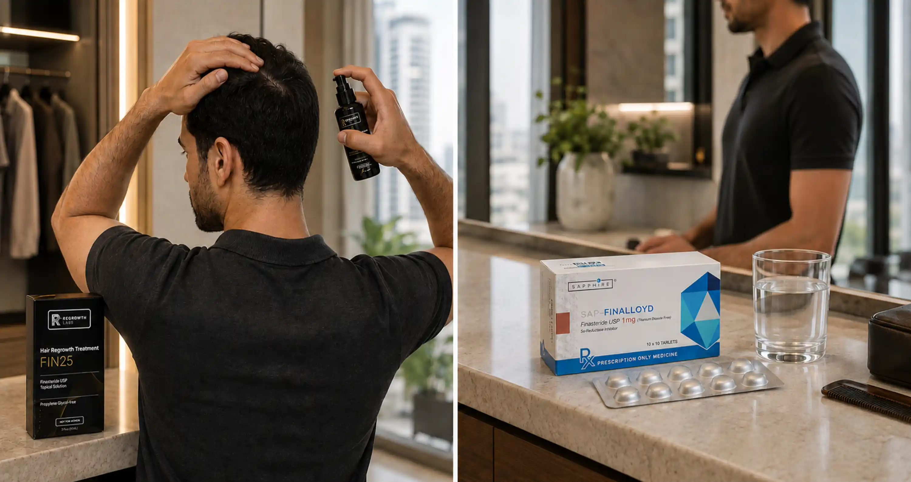 FIN25 vs finasteride tablets